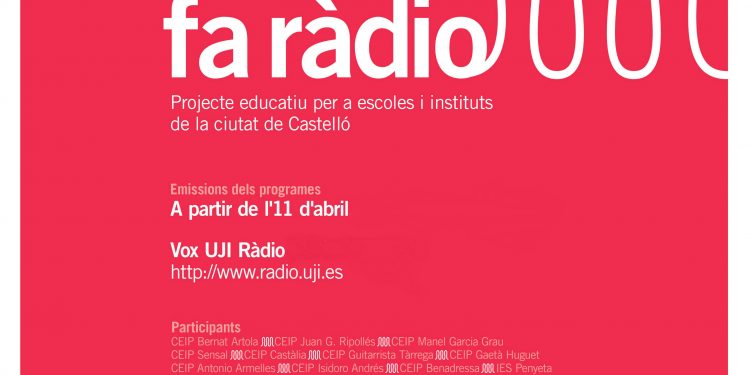Els programes de la campanya educativa «L’escola fa ràdio» s’escoltaran en la web de Vox UJI Ràdio a partir de demà