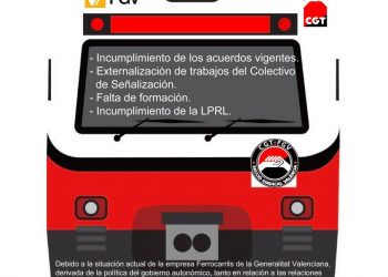 La plantilla del servei de senyalització de FGV es mobilitza amb concentracions i vagues a València contra la privatització imposada per Generalitat 