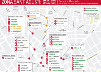EMT avança el dispositiu especial de falles i oferirà 23.000 places addicionals per anar a la mascletà vertical de dissabte en la Marina