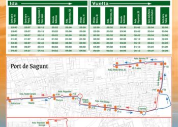 El nou horari del Bus de Nit amb recorregut Sagunt- Port de Sagunt estarà disponible a partir del 9 de febrer