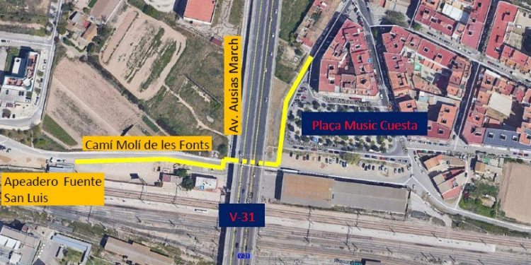 L’ajuntament unix el baixador de la Font Sant Lluís amb el barri de la Fonteta