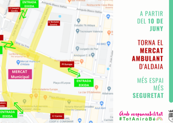 Torna el mercat ambulant d’Aldaia, ampliat i amb punts dispensadors higiènics