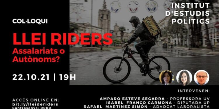 22 d’octubre un col·loqui on-line sobre la ‘Llei Rider’