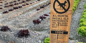 357 cartells instaran a les persones que cuiden gossos a no passejar-los solts per l’horta i a recollir-ne els excrements