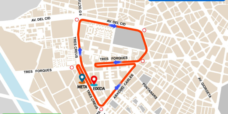 Els barris de Tres Forques i Vara de Quart acullen este diumenge la Carrera Popular Galápagos